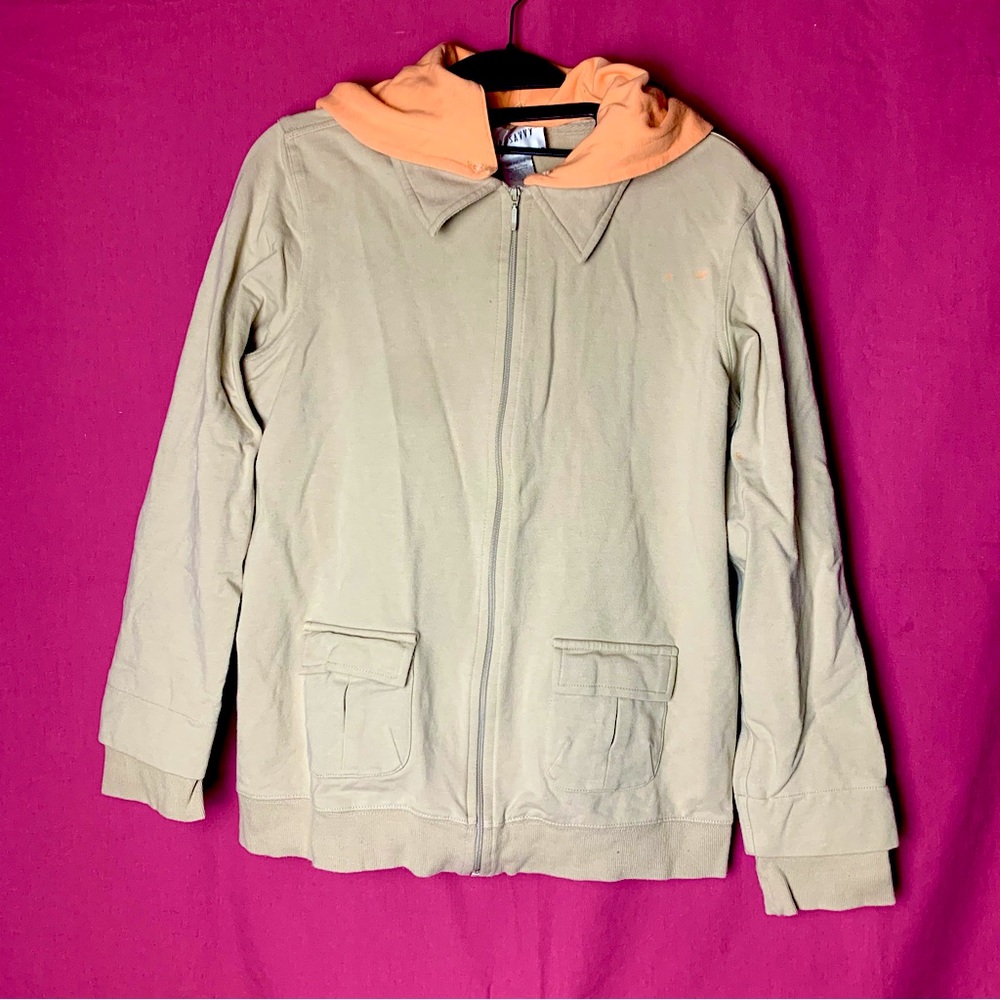 Tan/Orange Detachable Hoodie Sport Savvy Jacket - Medium
